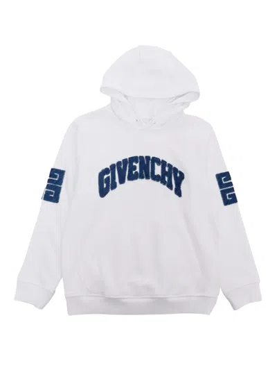 Shop Givenchy White Sweater With Embroidered Logo