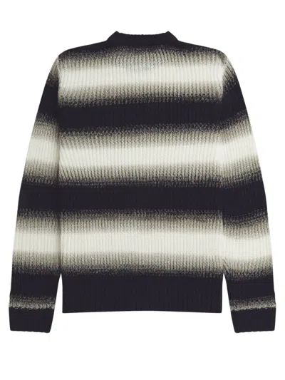 Shop Fred Perry Fp Striped Open Knit Jumper In Black