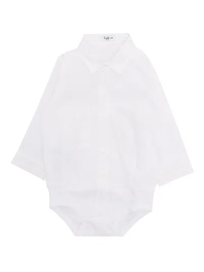 Il Gufo White Chemisier Bodysuit In White