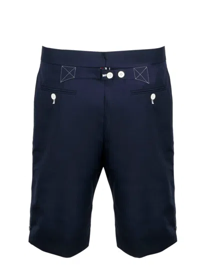 Thom Browne Men's Bermuda With Contrast Stitching Shorts In Blue