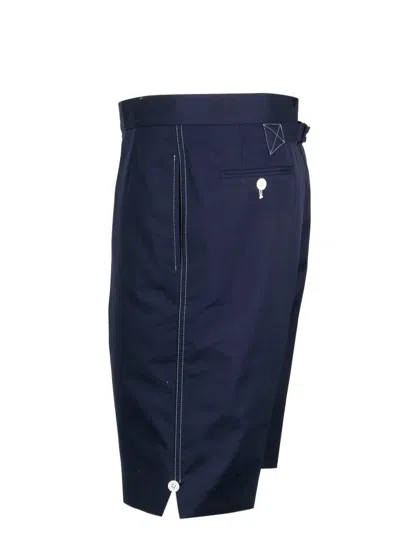 Thom Browne Men's Bermuda With Contrast Stitching Shorts In Blue