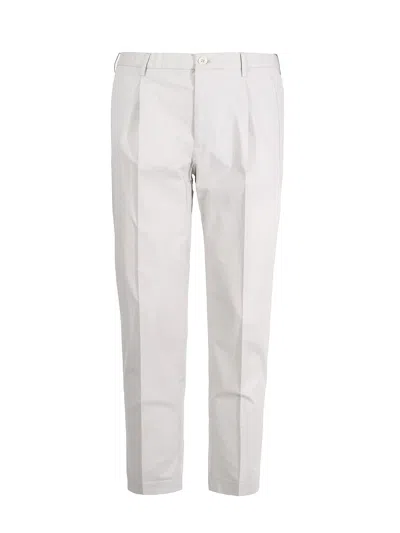 Shop Incotex Trousers With Pleats In Light Grey