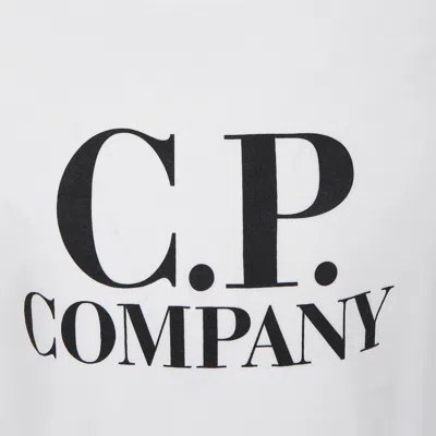 Shop C.p. Company Undersixteen White T-shirt For Boy With Logo In Bianco