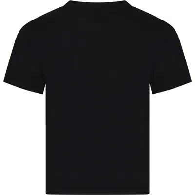 Shop C.p. Company Undersixteen Black T-shirt For Boy With Logo In Nero/black