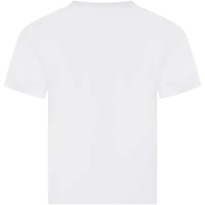 Shop C.p. Company Undersixteen White T-shirt For Boy With Logo In Gauze White