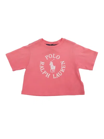 Shop Polo Ralph Lauren Pink Cropped T-shirt