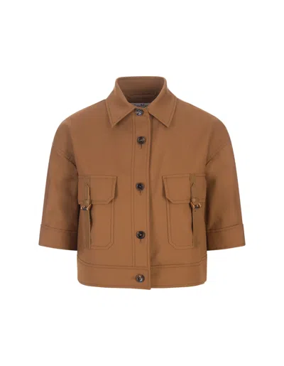Shop Max Mara Light Brown Agiate Jacket In Cuoio
