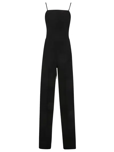 Shop Max Mara Straigh-leg Sleeveless Jumpsuit In Black