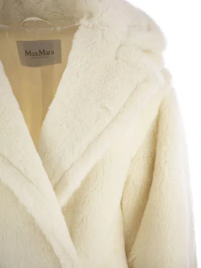 Shop Max Mara Espero Teddy Button-up Short Coat In White