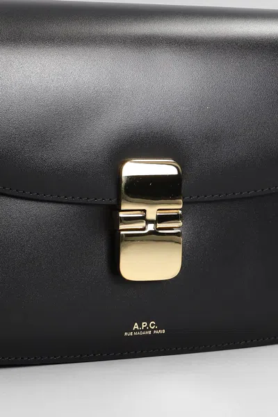 Shop Apc Grace Small Shoulder Bag In Black Cotton In Lzz Noir