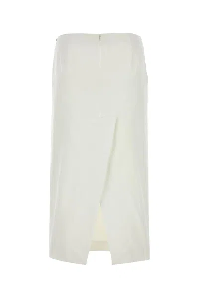 Shop Sportmax White Satin Cellula Skirt