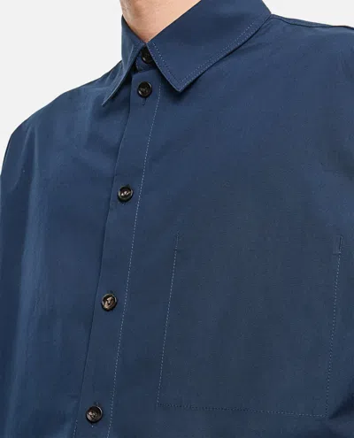 Shop Bottega Veneta Cotton Shirt In Wave