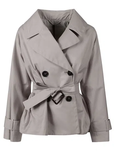 Shop Max Mara The Cube Jtrench Double-breasted Long Coat In Beige