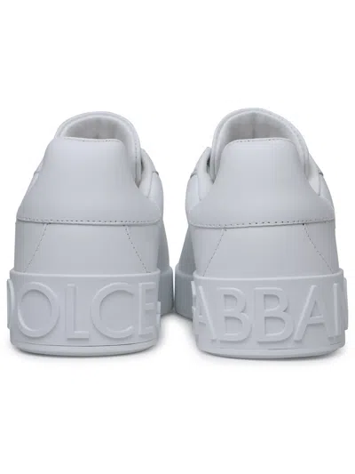 Shop Dolce & Gabbana Portofino White Calf Leather Sneakers