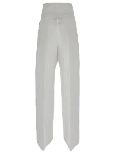 Shop Sportmax High Waist Straight Leg Trousers In White