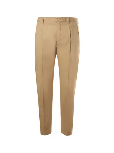 Shop Incotex Trousers With Pleats In Rope