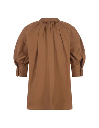 Shop Max Mara Light Brown Carpi Shirt In Leather Brown