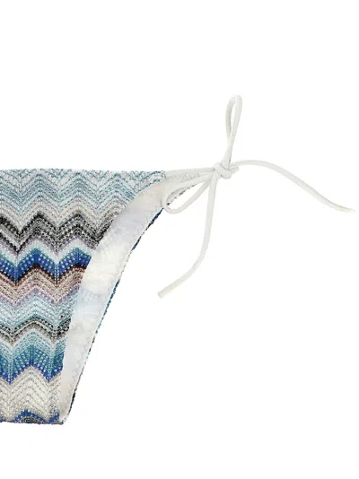 Shop Missoni Zig-zag Patterned Bikini Set In Multicolor Blue Tone