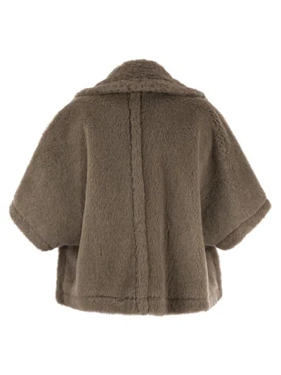 Shop Max Mara Single-breasted Teddy Coat In Beige