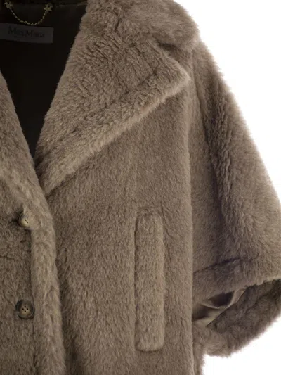 Shop Max Mara Single-breasted Teddy Coat In Beige