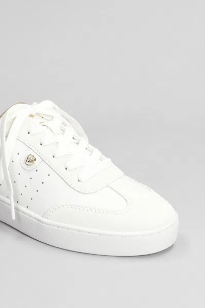 Shop Michael Kors Scotty Sneakers In White Suede And Leather In Bianco