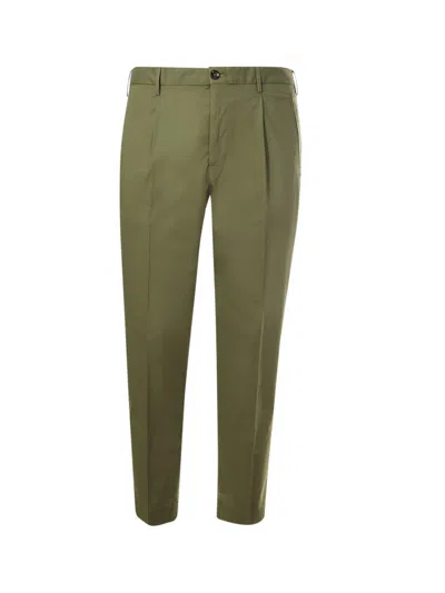 Shop Incotex Trousers With Pleats In Green