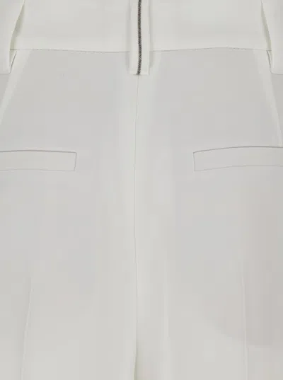Shop Brunello Cucinelli White Tailored Trousers In Cotton Woman In Off White