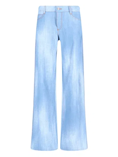 Shop Ermanno Scervino Wide Pants In Blue