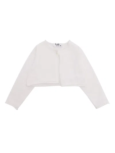 Il Gufo White Tricot Cardigan In White
