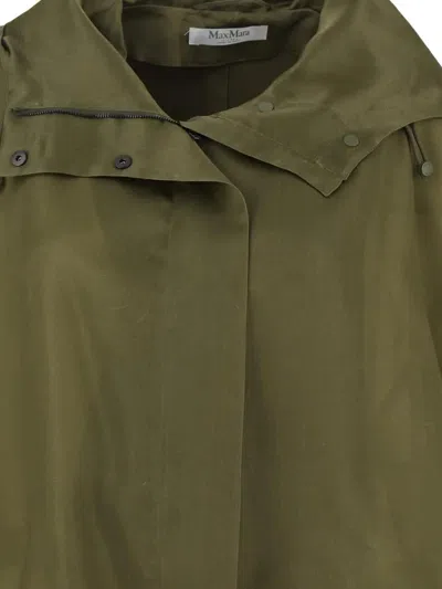Shop Max Mara Tambuto Jacket In Verde Kaki
