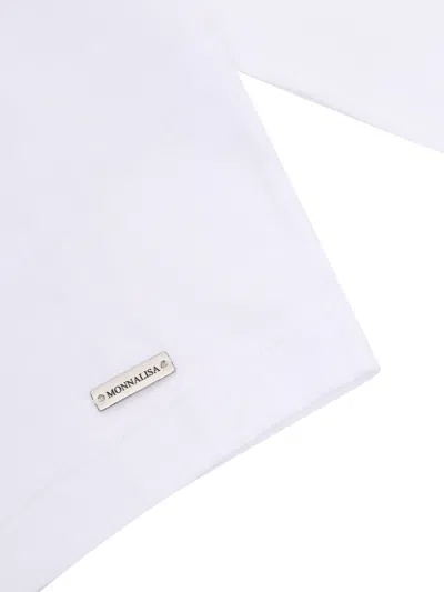 Shop Monnalisa Long Sleeved White T-shirt