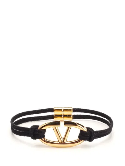Shop Valentino V Logo Bracelet In Black
