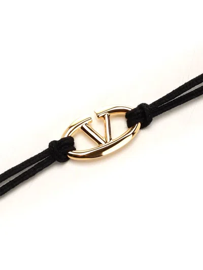 Shop Valentino V Logo Bracelet In Black