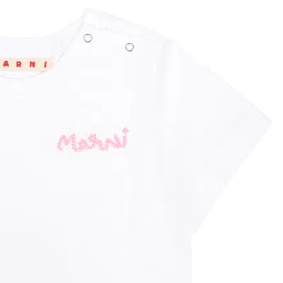 Shop Marni White T-shirt For Baby Girl With Logo