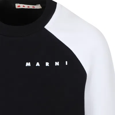 Shop Marni White T-shirt For Kids With Logo In Black
