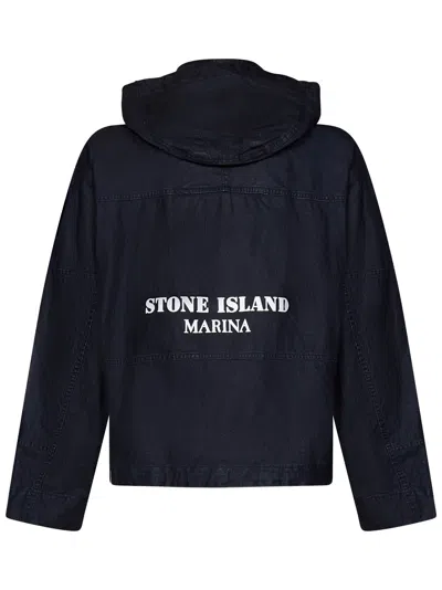 Shop Stone Island Marina_raw Jacket In Blue