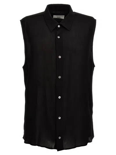 Ami Alexandre Mattiussi Crepe Viscose Top Shirts Black In Black