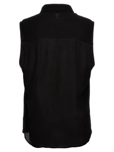 Ami Alexandre Mattiussi Crepe Viscose Top Shirts Black In Black