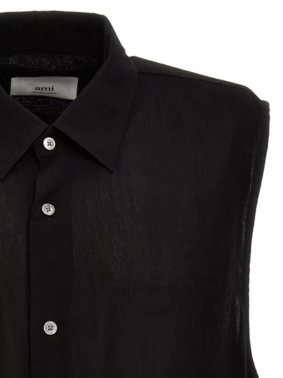Ami Alexandre Mattiussi Crepe Viscose Top Shirts Black In Black