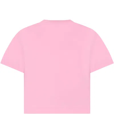 Shop Marni Pink Crop T-shirt For Girl With Logo