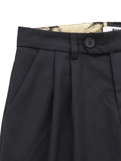 Shop Msgm Black Wide-leg Trousers