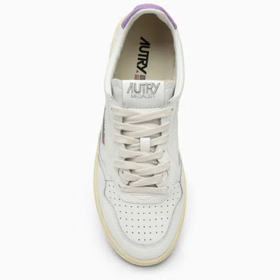 Shop Autry White\/lavender Leather Medalist Sneakers