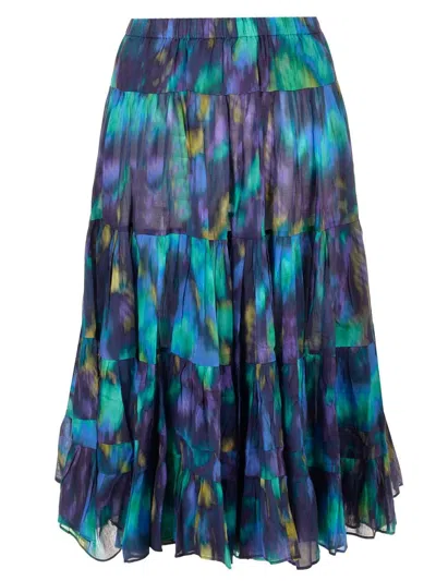 Shop Marant Etoile Tie-dyed Printed Skirt In Multicolor