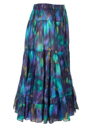 Shop Marant Etoile Tie-dyed Printed Skirt In Multicolor