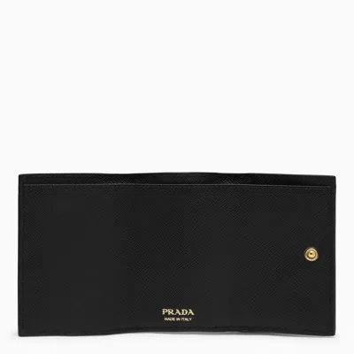 Shop Prada Black Saffiano Leather Small Wallet In Nero