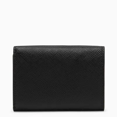 Shop Prada Black Saffiano Leather Small Wallet In Nero