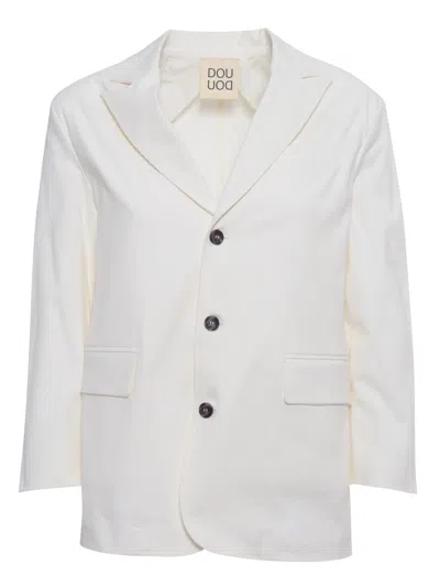 Shop Douuod White Blazer