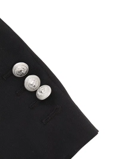 Balmain Double Breasted Blazer In Black