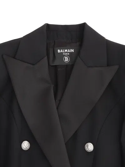 Balmain Double Breasted Blazer In Black