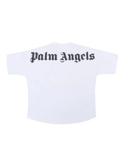 Shop Palm Angels White Cropped T-shirt